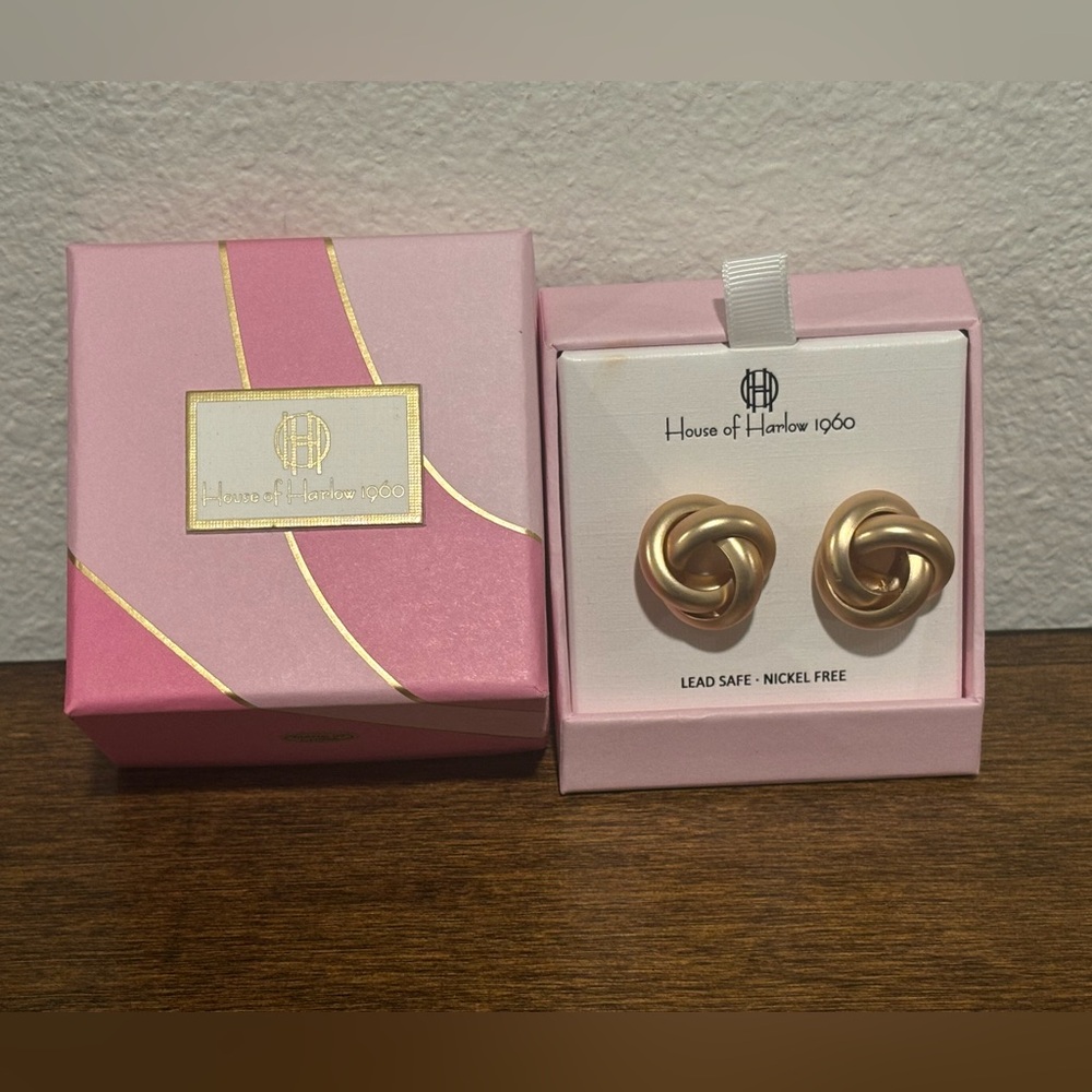 House of Harlow 1960 Twisted Gold Tone Earrings